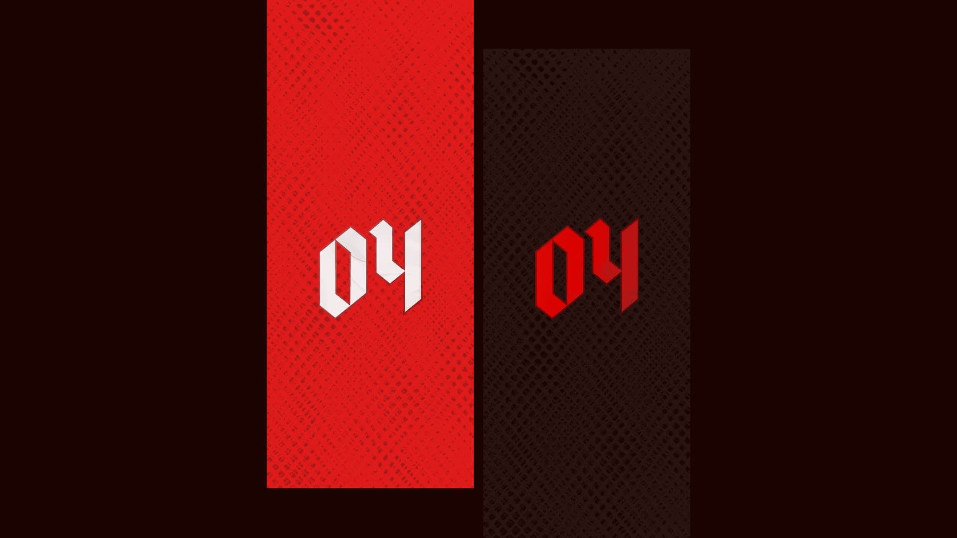 04 branding — red and black halftone cards