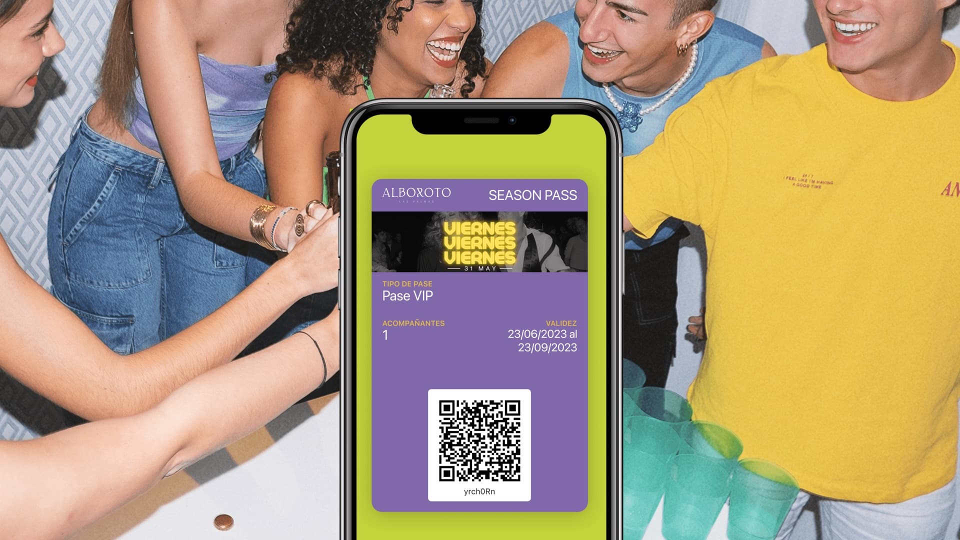 Nyxell app in action — Season Pass ticket at a live event